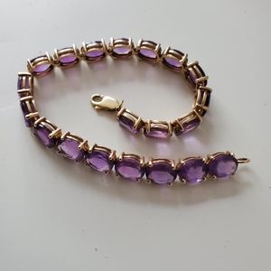 14k gold Amethys bracelet 7"